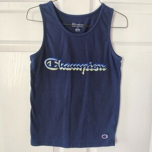 Boys Champion Aberration Script Logo Tank - Size Small - Blue